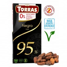 Черный шоколад 95% какао без сахара, без глютена