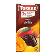 Чорний шоколад з манго без цукру, без глютену